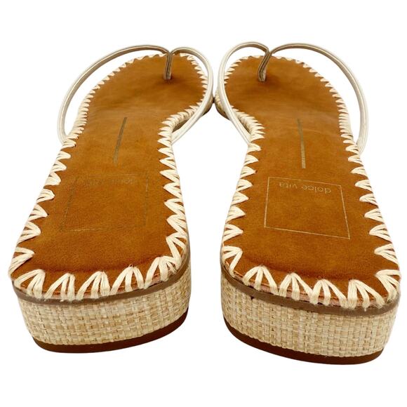 Dolce Vita Barty Thong Flip Flop Sandals in Ivory Leather Shoes Size US 9.5 - Picture 5 of 11